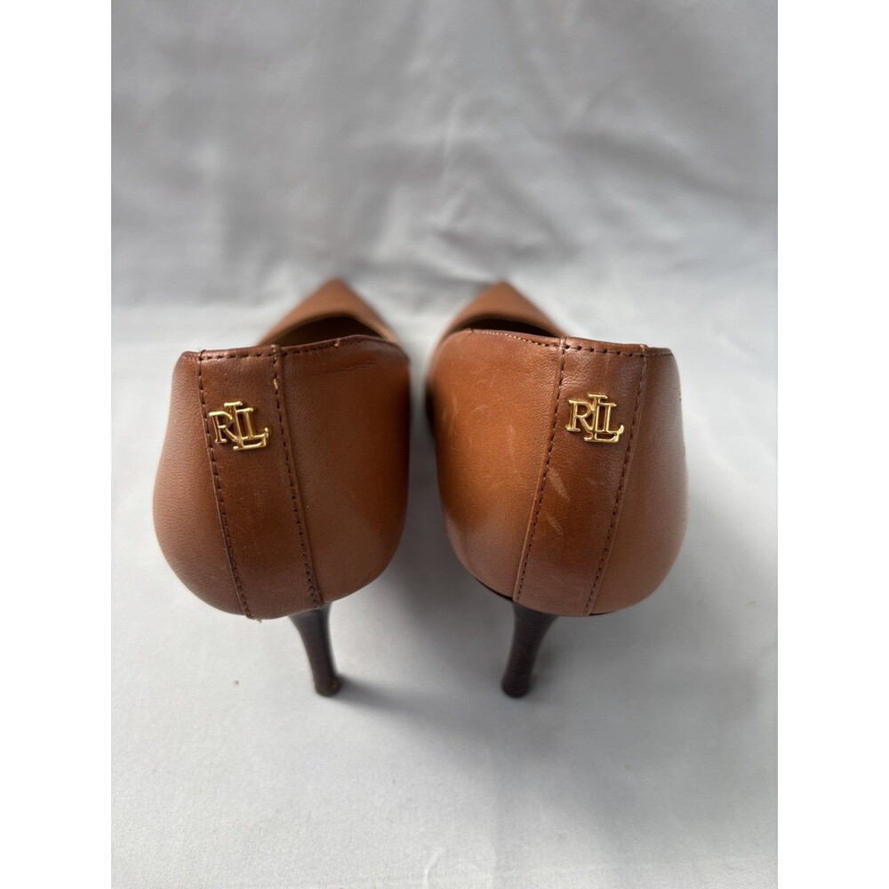 RALPH LAUREN CARAMEL BROWN LEATHER SHOES SIZE 10B - Picture 4 of 11